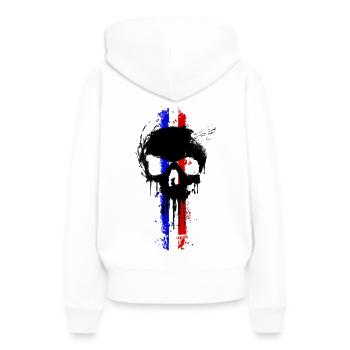 Skull Trash II Patriote - Sweat à capuche Premium bio Femme - blanc - Dos - Julia (174cm)