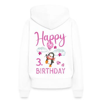 3. Geburtstag 3 Jahre Geburtstagsshirt Familie - Frauen Premium Bio Hoodie - Weiß - Hinten - Julia (174cm)