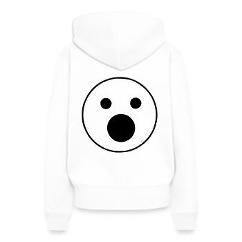 Emoji sketch cri noir - Sweat à capuche Premium bio Femme - blanc - Dos - Julia (174cm)