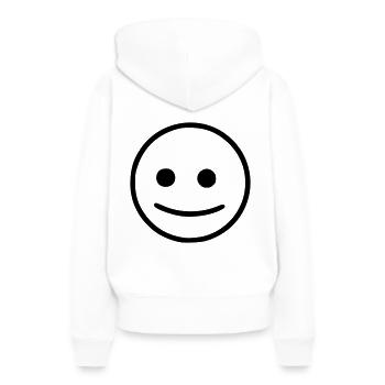 Emoji Skizze neutral schwarz - Frauen Premium Bio Hoodie - Weiß - Hinten - Julia (174cm)