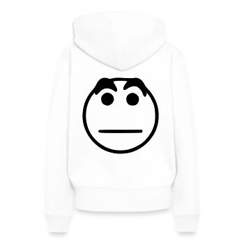 Emoji esquisse noir neutre - Sweat à capuche Premium bio Femme - blanc - Dos - Julia (174cm)