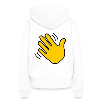Emoji Hand winken Skizze Farbe - Frauen Premium Bio Hoodie - Weiß - Hinten - Julia (174cm)