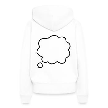 Emoji Denkblase Skizze schwarz - Frauen Premium Bio Hoodie - Weiß - Hinten - Julia (174cm)