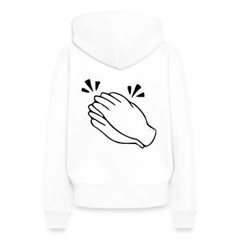Emoji applaudissements croquis noir - Sweat à capuche Premium bio Femme - blanc - Dos - Julia (174cm)