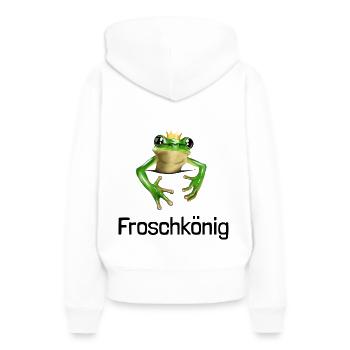 Petite grenouille mignonne - prince grenouille - Sweat à capuche Premium bio Femme - blanc - Dos - Julia (174cm)