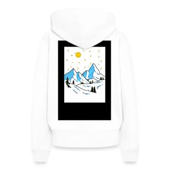 Berglandschaft im Sonnenlicht - Frauen Premium Bio Hoodie - Weiß - Hinten - Julia (174cm)