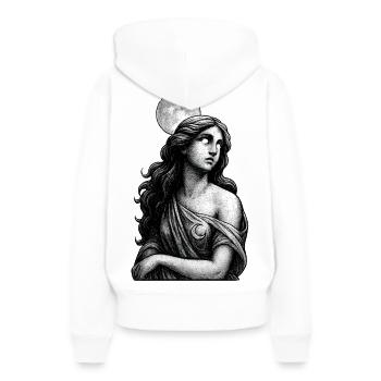 Luna Halo - Sweat à capuche Premium bio Femme - blanc - Dos - Julia (174cm)