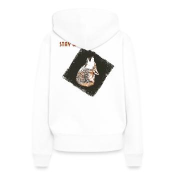 Glut-Wolf heult nachts - Frauen Premium Bio Hoodie - Weiß - Hinten - Julia (174cm)