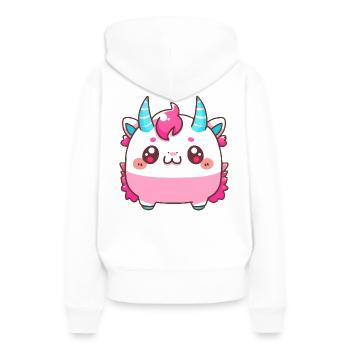 Süßes kleines Vampir Einhorn Monster Comic Style - Frauen Premium Bio Hoodie - Weiß - Hinten - Julia (174cm)