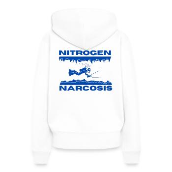 Stickstoff Narkose Höhle kommerzielles Tauchen - Frauen Premium Bio Hoodie - Weiß - Hinten - Julia (174cm)