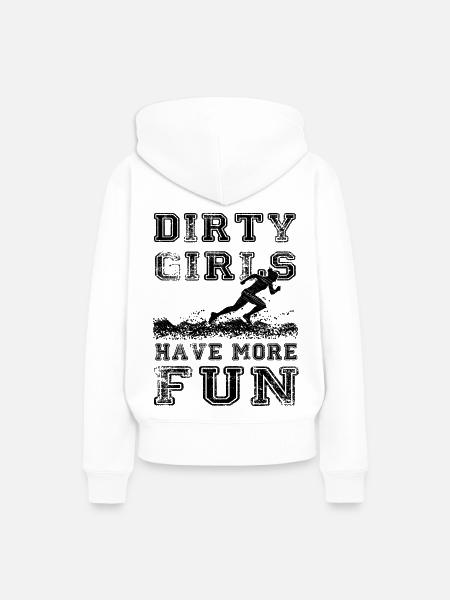 Dirty Girls have more fun - Running - Frauen Premium Bio Hoodie - Weiß