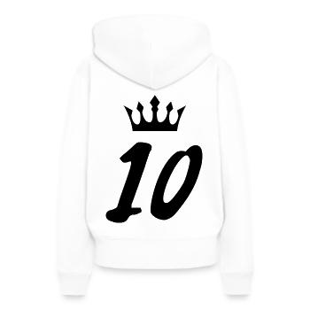 Couronne de 10 chiffres - Sweat à capuche Premium bio Femme - blanc - Dos - Julia (174cm)
