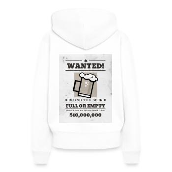 Wanted ! - Sweat à capuche Premium bio Femme - blanc - Dos - Julia (174cm)