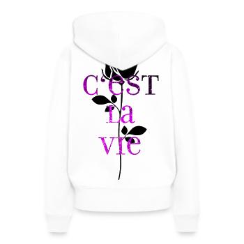 C'est La Vie mood vibe - Frauen Premium Bio Hoodie - Weiß - Hinten - Julia (174cm)