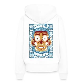 Conception d’échantillons incas (3 couleurs) - Sweat à capuche Premium bio Femme - blanc - Dos - Julia (174cm)