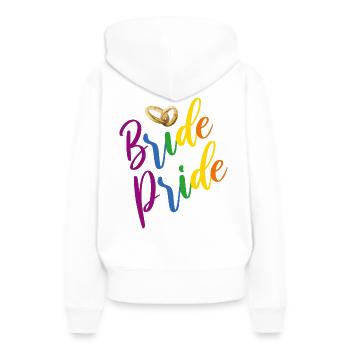 LGBT Pride Pride Junggesellinnenabschied JGA - Frauen Premium Bio Hoodie - Weiß - Hinten - Julia (174cm)