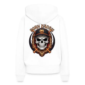 Badass né - Sweat à capuche Premium bio Femme - blanc - Dos - Julia (174cm)