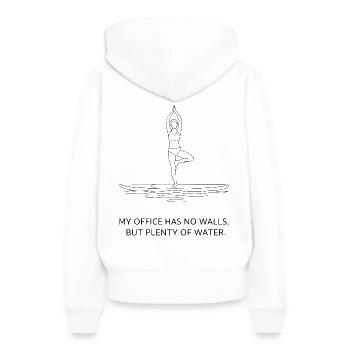 Yoga et SUP - Sweat à capuche Premium bio Femme - blanc - Dos - Julia (174cm)