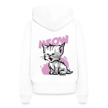 Mignon Chat Chat Chat Bande Dessinée Dessin Animé - Sweat à capuche Premium bio Femme - blanc - Dos - Julia (174cm)