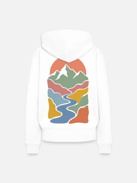 Mountain Valley - Frauen Premium Bio Hoodie - Weiß