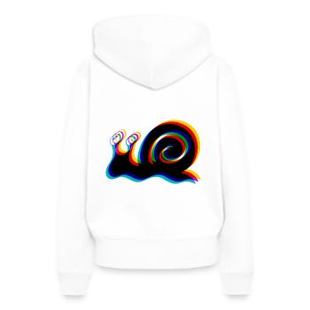 Schnecken-Glitch - Frauen Premium Bio Hoodie - Weiß - Hinten - Julia (174cm)