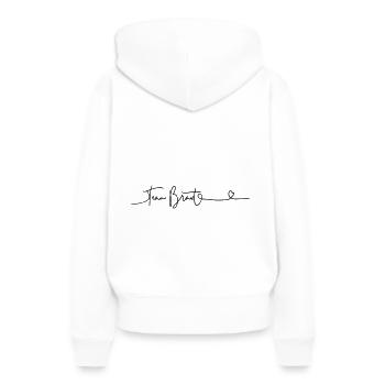 Team Braut JGA Schriftdesign - Frauen Premium Bio Hoodie - Weiß - Hinten - Julia (174cm)