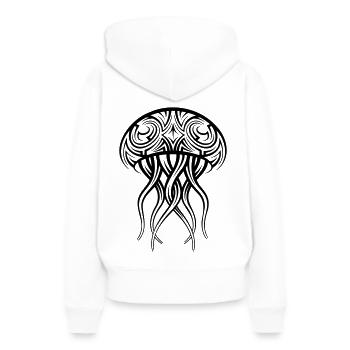 Tatouage tribal de méduse - Sweat à capuche Premium bio Femme - blanc - Dos - Julia (174cm)