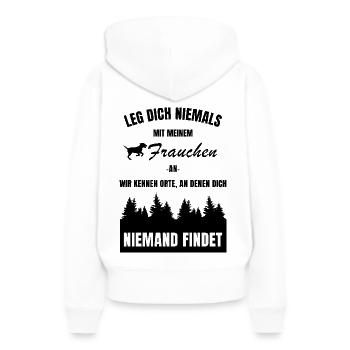 Mein Frauchen hunde lustiges geschenk - Frauen Premium Bio Hoodie - Weiß - Hinten - Julia (174cm)