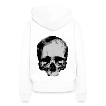 Totenkopf / Skull / Schädel - Frauen Premium Bio Hoodie - Weiß - Hinten - Julia (174cm)