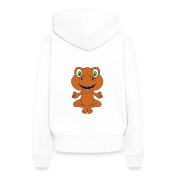 YOGA - PILATES - DINO - DINOSAURIER - FUN - Frauen Premium Bio Hoodie - Weiß - Hinten - Julia (174cm)