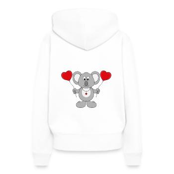 KOALA - LIEBE - TIER - KIND - BABY - Frauen Premium Bio Hoodie - Weiß - Hinten - Julia (174cm)