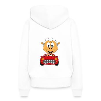SCHAF - AUTO - OLDTIMER - AUTOMOBIL - MOTORSPORT - Frauen Premium Bio Hoodie - Weiß - Hinten - Julia (174cm)