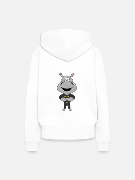 NILPFERD - HIPPO - BODYGUARD - SECURITY - TIER - Frauen Premium Bio Hoodie - Weiß