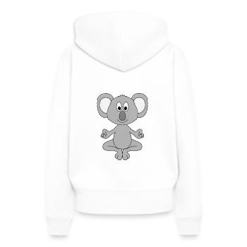 KOALA - YOGA - PILATES - TIER - TIERISCH - Frauen Premium Bio Hoodie - Weiß - Hinten - Julia (174cm)