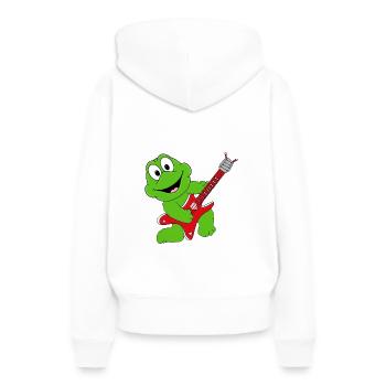 GITARRE - MUSIKER - FROSCH - GITARRIST - TIERISCH - Frauen Premium Bio Hoodie - Weiß - Hinten - Julia (174cm)