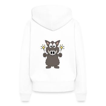 WILDSCHWEIN - EBER - KEILER - WUNDERKERZEN - Frauen Premium Bio Hoodie - Weiß - Hinten - Julia (174cm)