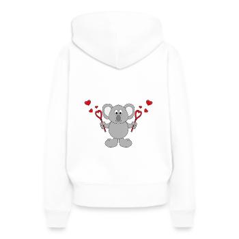 KOALA - LIEBE - LOVE - TIER - KIND - BABY - Frauen Premium Bio Hoodie - Weiß - Hinten - Julia (174cm)