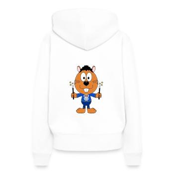 ZAUBERER - MAGIER - BIBER - OTTER - MARDER - Frauen Premium Bio Hoodie - Weiß - Hinten - Julia (174cm)