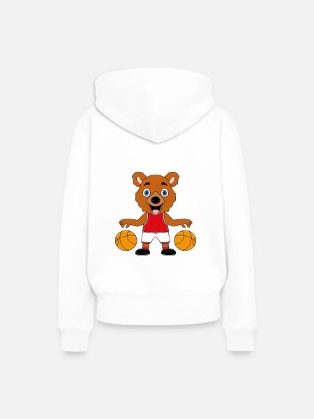 TEDDY - BÄR - TEDDYBÄR - BASKETBALL - SPORT - Frauen Premium Bio Hoodie - Weiß
