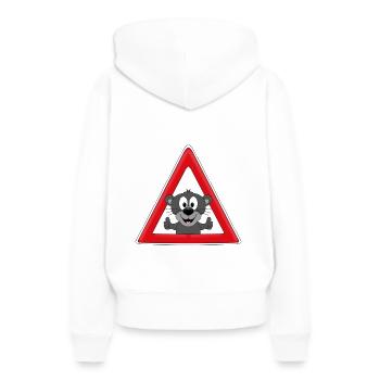 ACHTUNG PANTHER - TIER - TIERISCH - Frauen Premium Bio Hoodie - Weiß - Hinten - Julia (174cm)