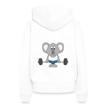 KOALA - FITNESS - SPORT - GEWICHTHEBEN - FIT - Frauen Premium Bio Hoodie - Weiß - Hinten - Julia (174cm)