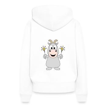 ZIEGE - WUNDERKERZEN - NEUJAHR - SILVESTER - Frauen Premium Bio Hoodie - Weiß - Hinten - Julia (174cm)