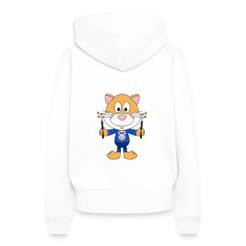 HAMSTER - ZAUBERER - ZAUBERN - ZAUBEREI - MAGIER - Frauen Premium Bio Hoodie - Weiß - Hinten - Julia (174cm)