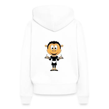 KELLNERIN - SCHAF - GASTRONOMIE - TIERISCH - TIER - Frauen Premium Bio Hoodie - Weiß - Hinten - Julia (174cm)