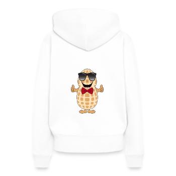 NUSS - ERDNUSS - NÜSSE - SUPER - GUT - Frauen Premium Bio Hoodie - Weiß - Hinten - Julia (174cm)
