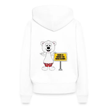 EISBÄR - SHAKA - SURFER - KITER - HOME IS WHERE... - Frauen Premium Bio Hoodie - Weiß - Hinten - Julia (174cm)