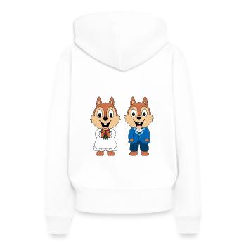EICHHÖRNCHEN - HOCHZEIT - HEIRATEN - LIEBE - LOVE - Frauen Premium Bio Hoodie - Weiß - Hinten - Julia (174cm)