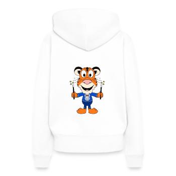 ZAUBERER - TIGER - ZAUBERN - ZAUBEREI - TIER - Frauen Premium Bio Hoodie - Weiß - Hinten - Julia (174cm)