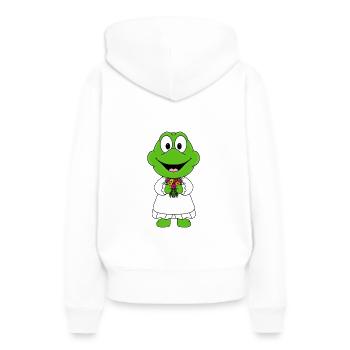 BRAUT - HOCHZEIT - HEIRATEN - FROSCH - KRÖTE - Frauen Premium Bio Hoodie - Weiß - Hinten - Julia (174cm)
