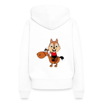 PFERD - REITEN - TIERE - EICHHÖRNCHEN - PONY - Frauen Premium Bio Hoodie - Weiß - Hinten - Julia (174cm)